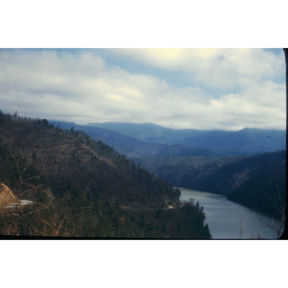 Kodak Slide 35mm 1940s Red Border,  Fontana Lake, GSMNP, North Carolina